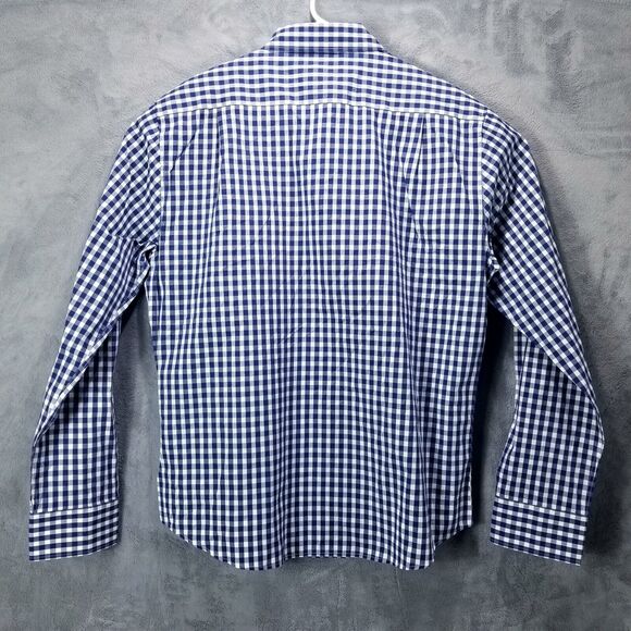 Luke & Dutch Shirt Mens XL Blue Plaid Button Down Long Sleeve Collared - Picture 8 of 9